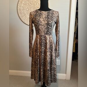 NWT Socialite size small Long Sleeve Snake Print Dress- very soft